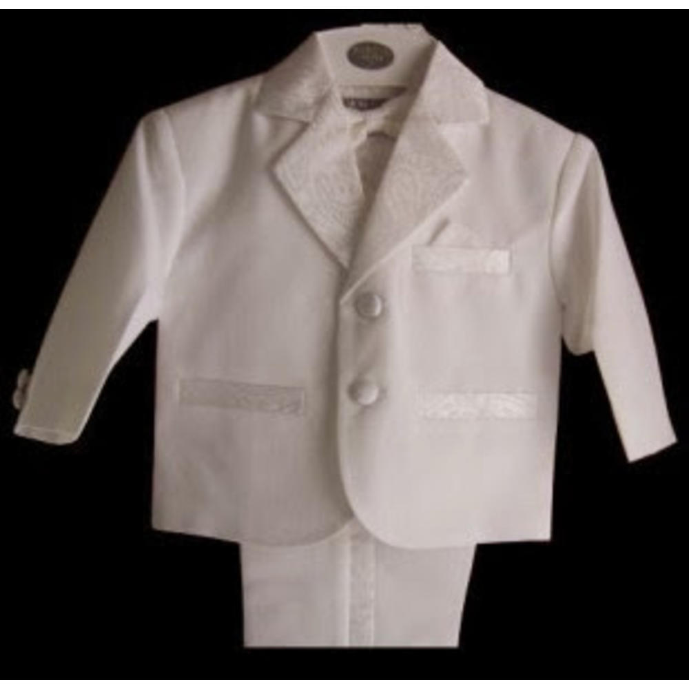 Angel BABY Boy white Tuxedo Suit with bow-tie Size S /  SMALL / 3-6 MONTHS