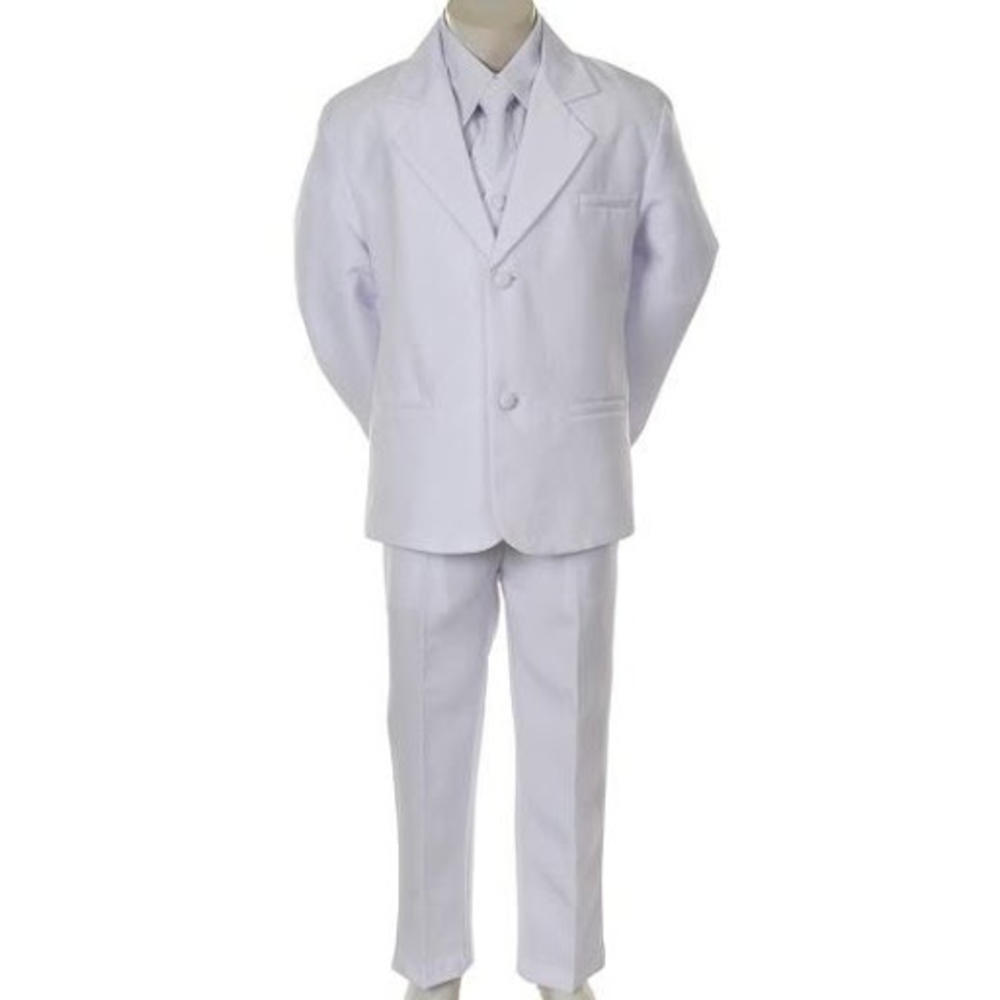 Angels SIZE 10 Boy Tuxedo white suit Christening Baptism Wedding dress SIZE 10  / TIE