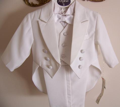 Angels Baby Boy white Tuxedo tail suit/Christening Baptism/wedding/small/medium/large/x large/3-6 m/6-12 m/12-18 m/18-24 m/PLAIN