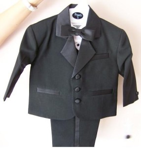 Angel SMALL/3-6 months/Baby Boy BLACK  Tuxedo suit/Christening Baptism/wedding/da