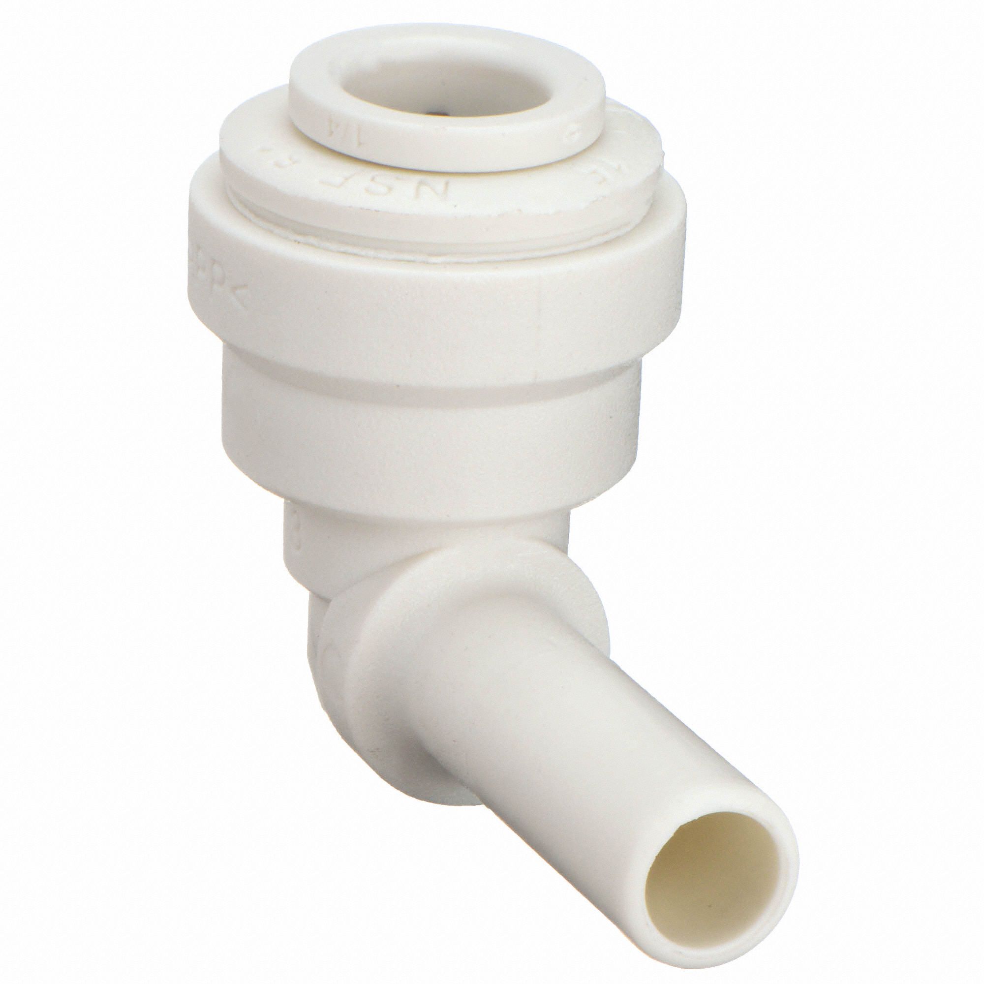 John Guest - Polypropylene Plug In Stem Elbow Quick Connect Fitting - White 3/8" OD / 3/8" OD / Single