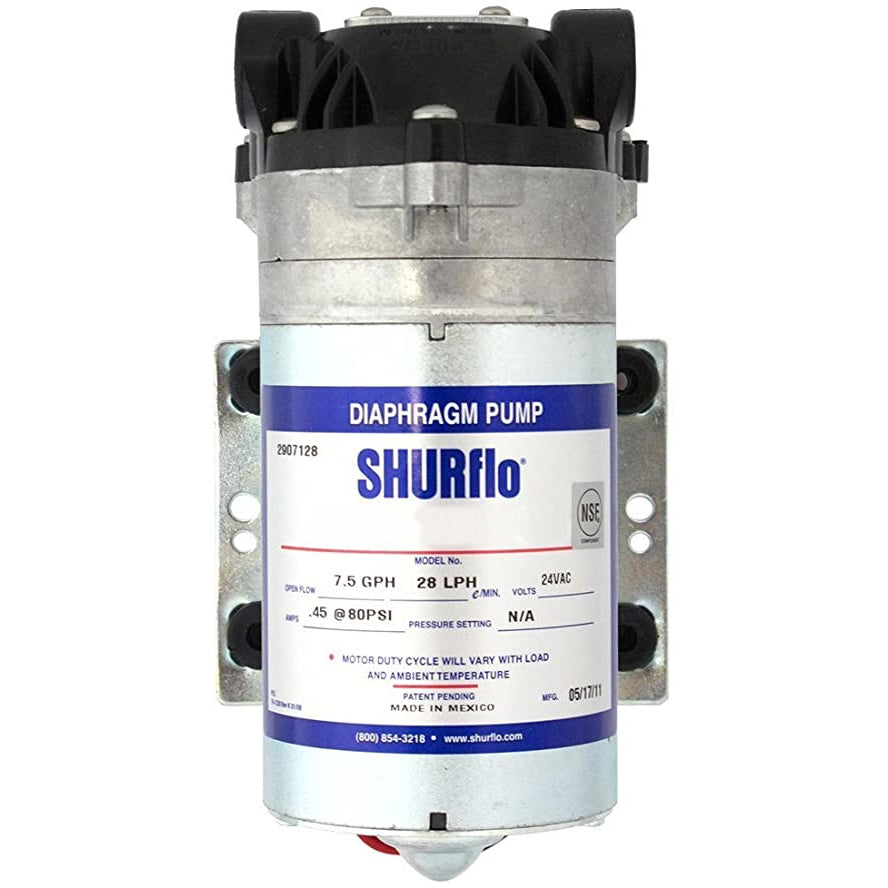 Shurflo - 8000 Series Low Flow RO Booster Pump (up to 50 GPD) 115 Volt / 80 PSI Bypass / 3/8" NPT