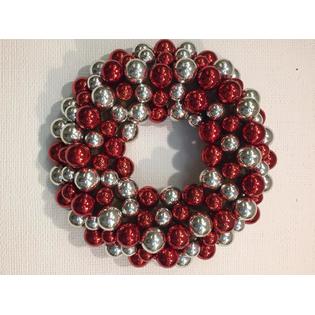 Red And Silver Ornament Wreath For Christmas Hanukkah Winter Front Door Decor