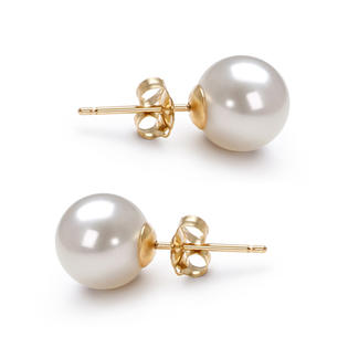 Orien Jewelry 10mm Aaaa Anese Freshwater White Pearl Earrings Orien Jewelry 10mm Aaaa Anese