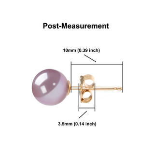 Orien Jewelry 6mm Aaa Japanese Freshwater Lavender Pearl Earrings Studs With 925 Sterling Silver Settings