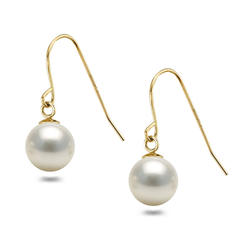 Orien Jewelry Japanese Akoya Pearl Earrings Studs - 10mm AAA Hoop Pearl Earrings Set 925 Sterling Silver Post Pearl Stud Earrings