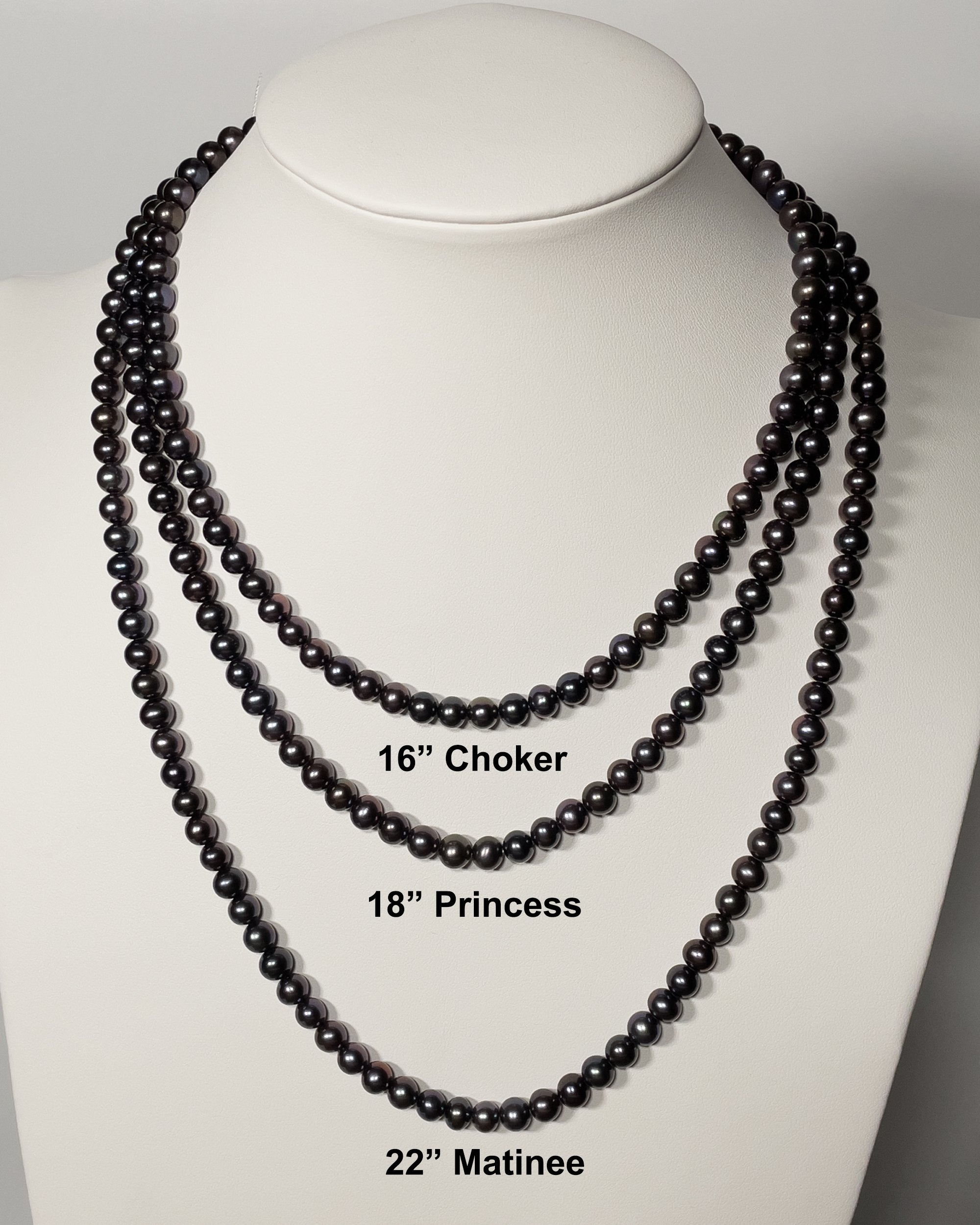 Orien Jewelry AA Black Freshwater Pearl Necklace 6-9mm Pearl Pendant Necklace 16-22 Inch Pearl Necklace Pendant for Women 