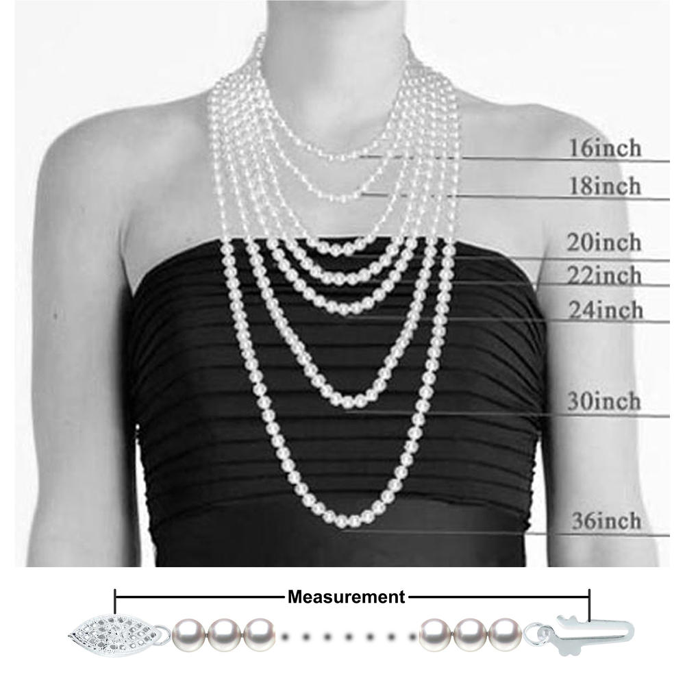 Orien Jewelry AA Black Freshwater Pearl Necklace 6-9mm Pearl Pendant Necklace 16-22 Inch Pearl Necklace Pendant for Women 