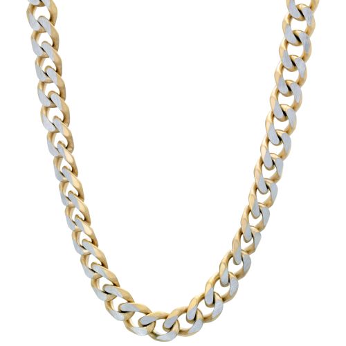 Lavari Jewelers Lavari - 24" Stainless Steel Curb Chain Necklace Gold IP Plating Lock Extension