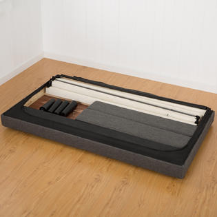 Zinus Upholstered Square Stitched Platform Bed With Wooden Slats