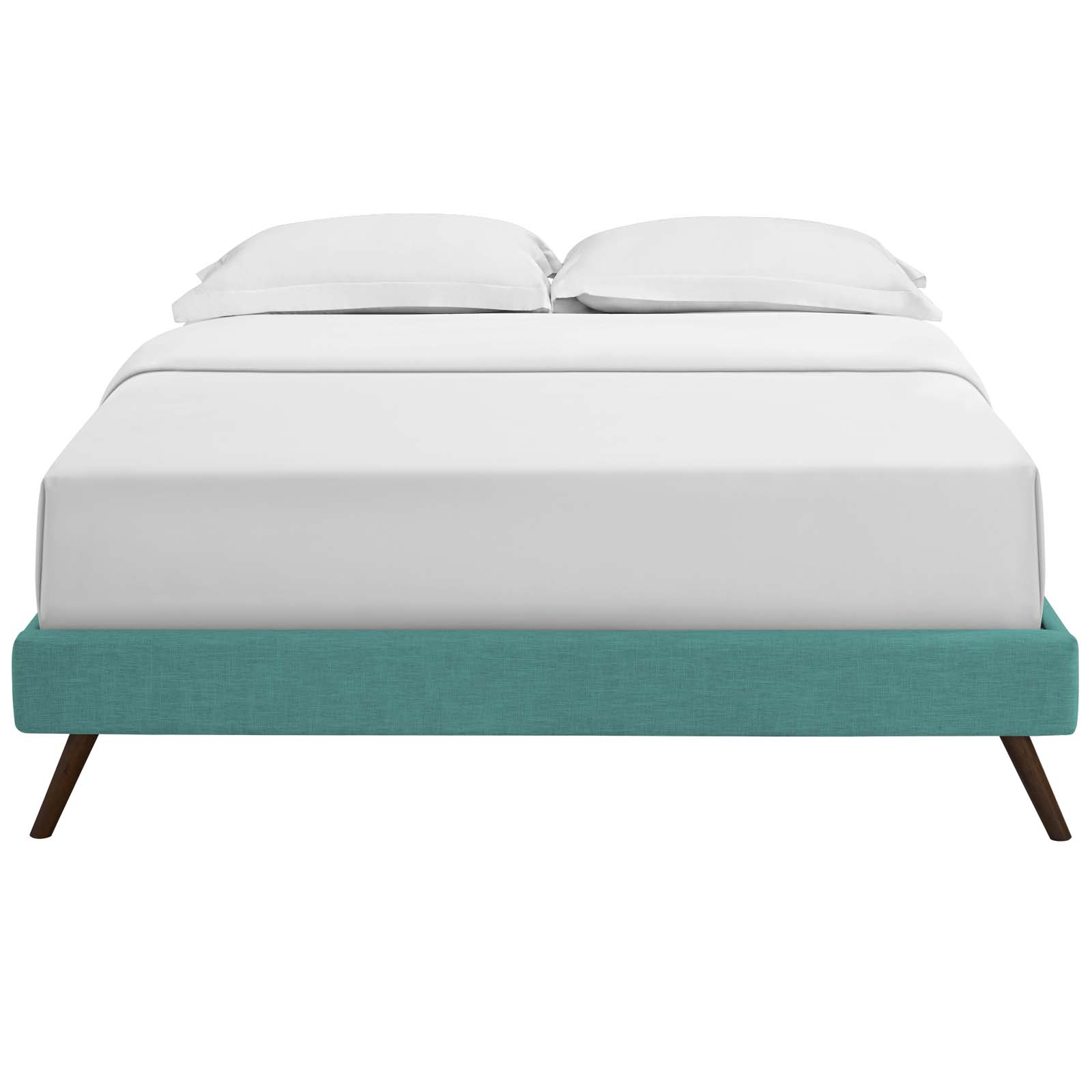 Loryn Queen Fabric Bed Frame, Teal Bed Frame Queen