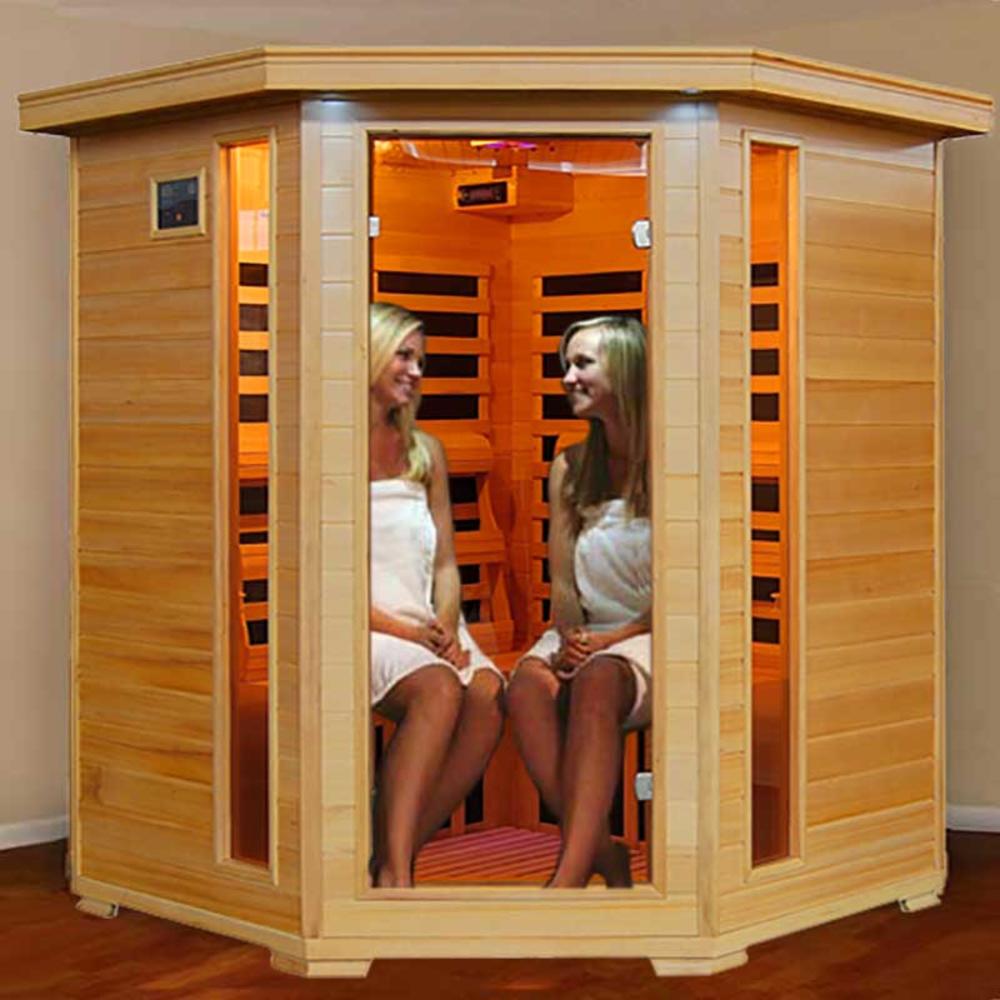 HeatWave Tuscon Ultra 4 Person Corner Carbon Infrared Heatwave Sauna-Free Extras
