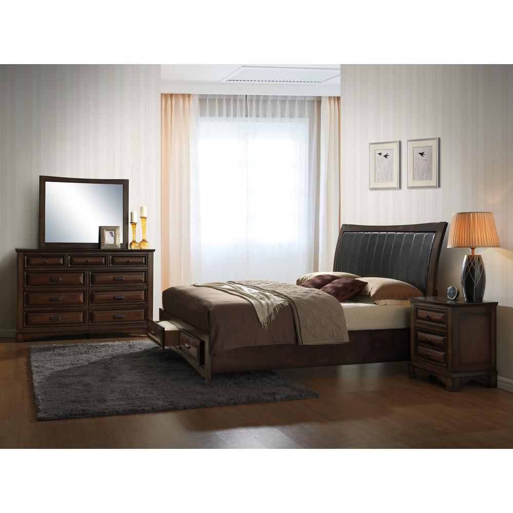 Furnituremaxx Broval 179 Light Espresso Finish Wood 6 Drawers Dresser