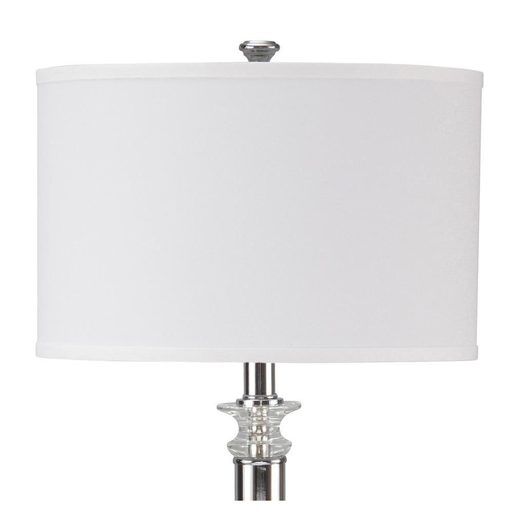 Furnituremaxx Merrlo Clear/Silver Finish Color Metal Floor Lamp