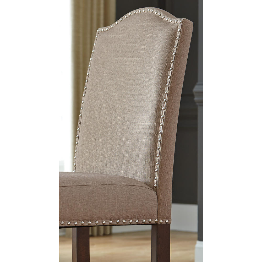 Furnituremaxx Baxenborg Brown Color Upholstered Barstool (2/CN)