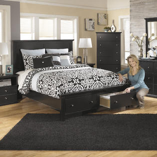 furnituremaxx platform casual queen bed storage zoom
