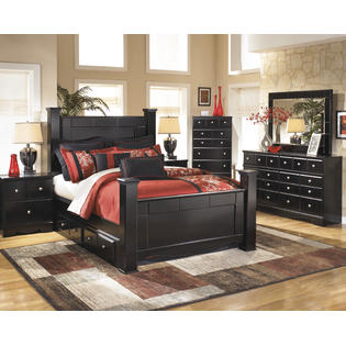 furnituremaxx shanty contemporary queen poster bed storage zoom