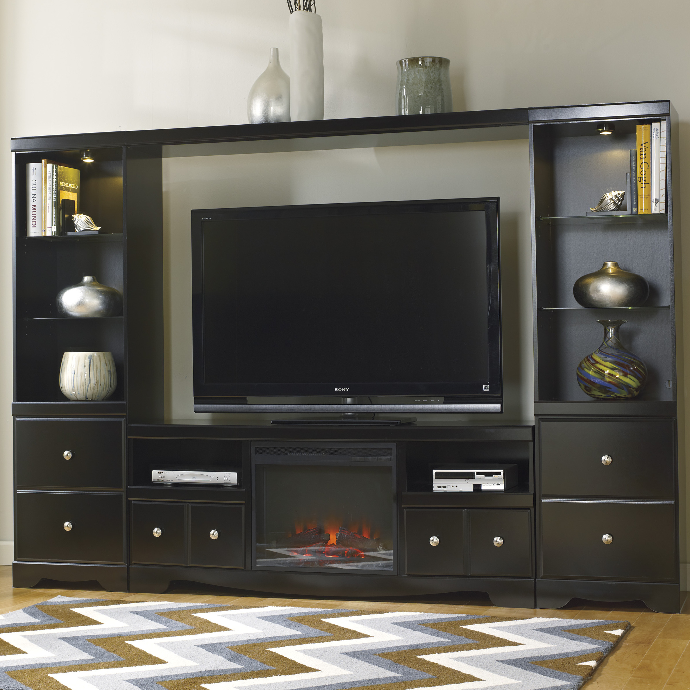 Furnituremaxx Shay Contemporary Wood Black 5 Pieces ...