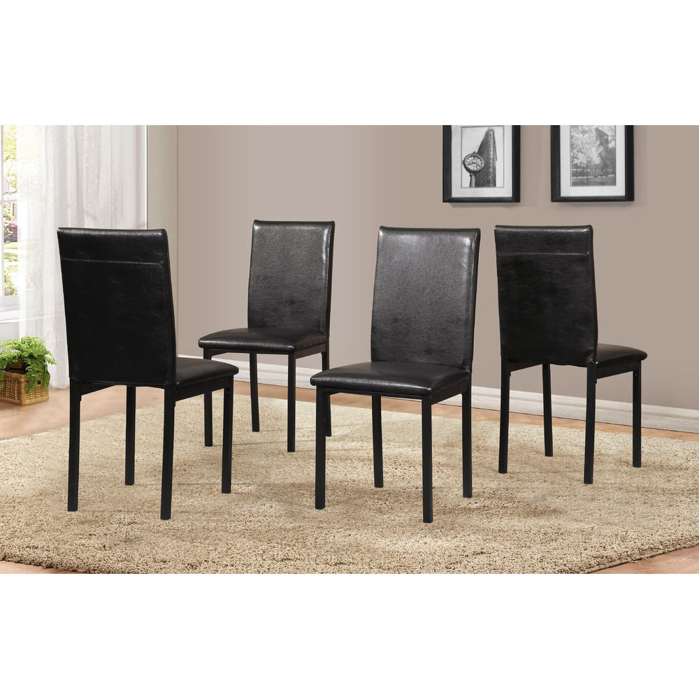Furnituremaxx 5 Piece Citico Metal Dinette Set with Laminated Faux Marble Top, Black