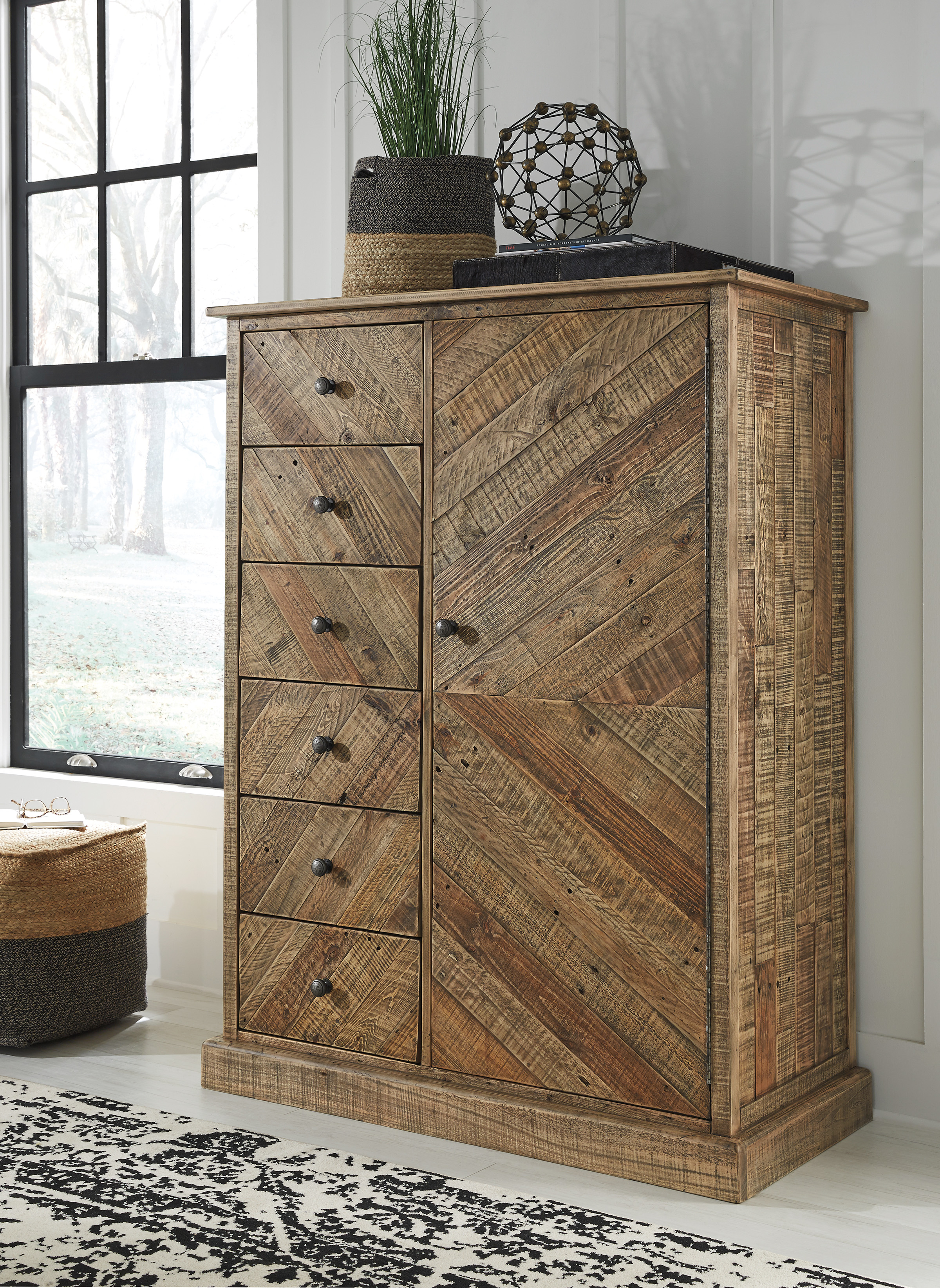 Furnituremaxx Griddleburg Casual Light Brown Color Wood