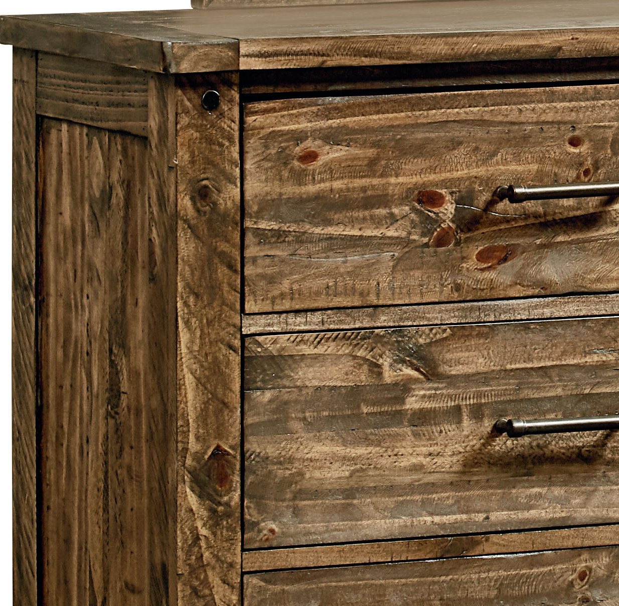 Furniturema Samuel Rustic Pine Finish, Rustic Pine Finish Dresser