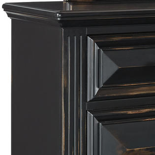 Furnituremaxx Kingston Vintage Black Finish With Wood Tone Rub
