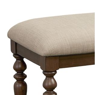 Furnituremaxx Laren Cherry Finish Wood Upholstered Dining Bench