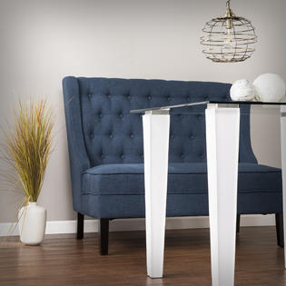 Furnituremaxx Likea High Back Tufted Settee Bench Navy
