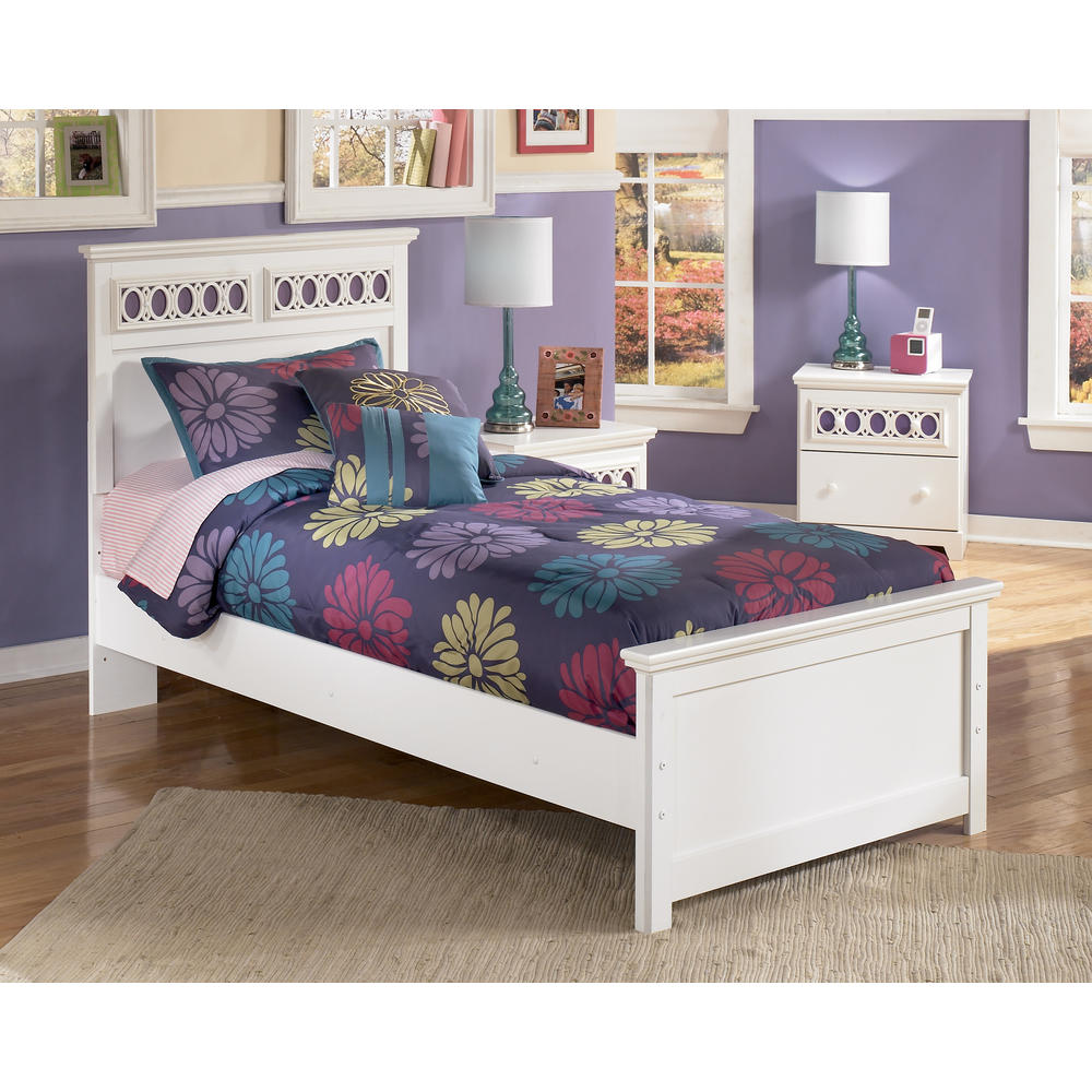 Furnituremaxx Jura White Finish 5PC Bedroom Set  Twin Size Bed  Dresser  Mirror  2 Nightstands