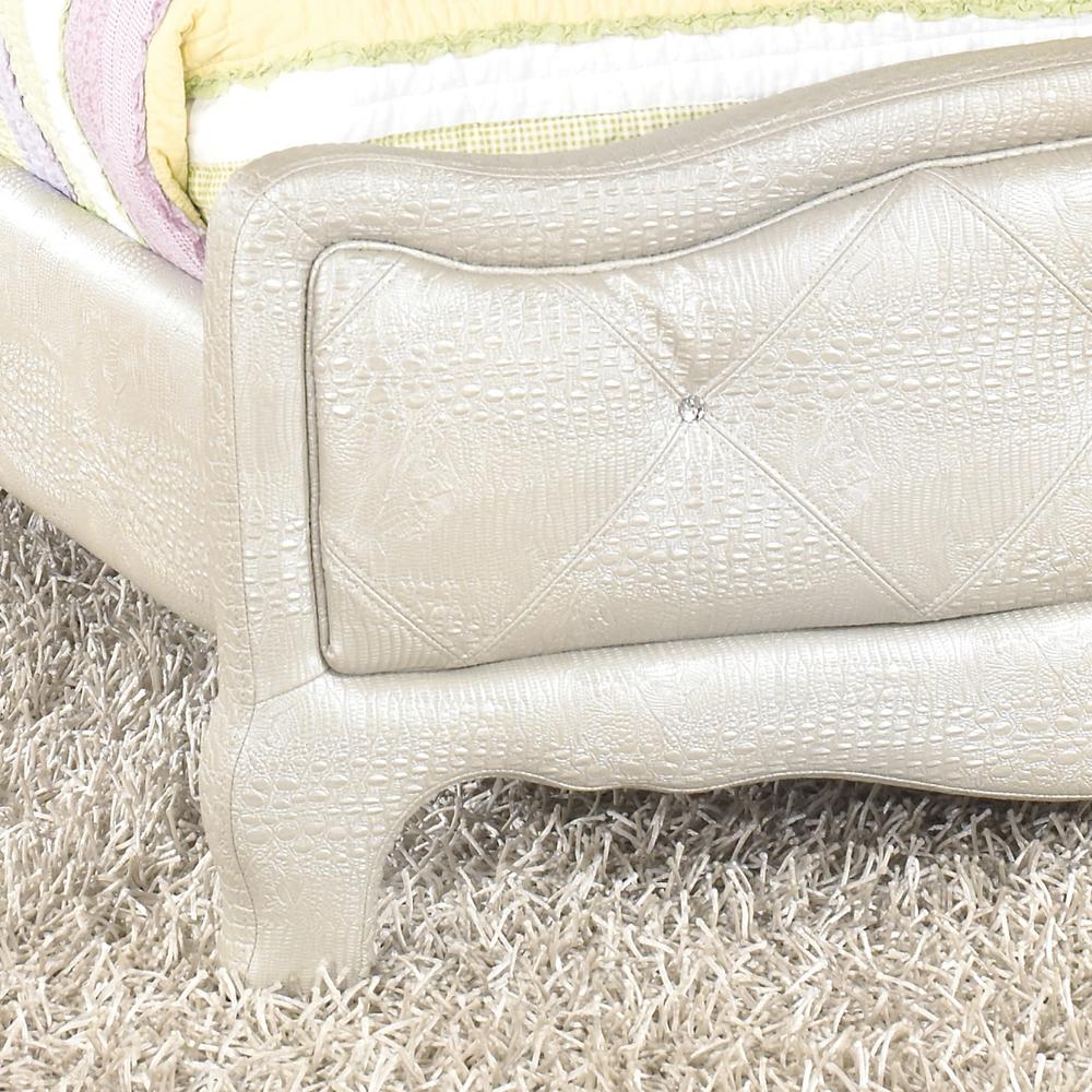 Furnituremaxx Julia Silver and Pearl Girl's Full Size Bed