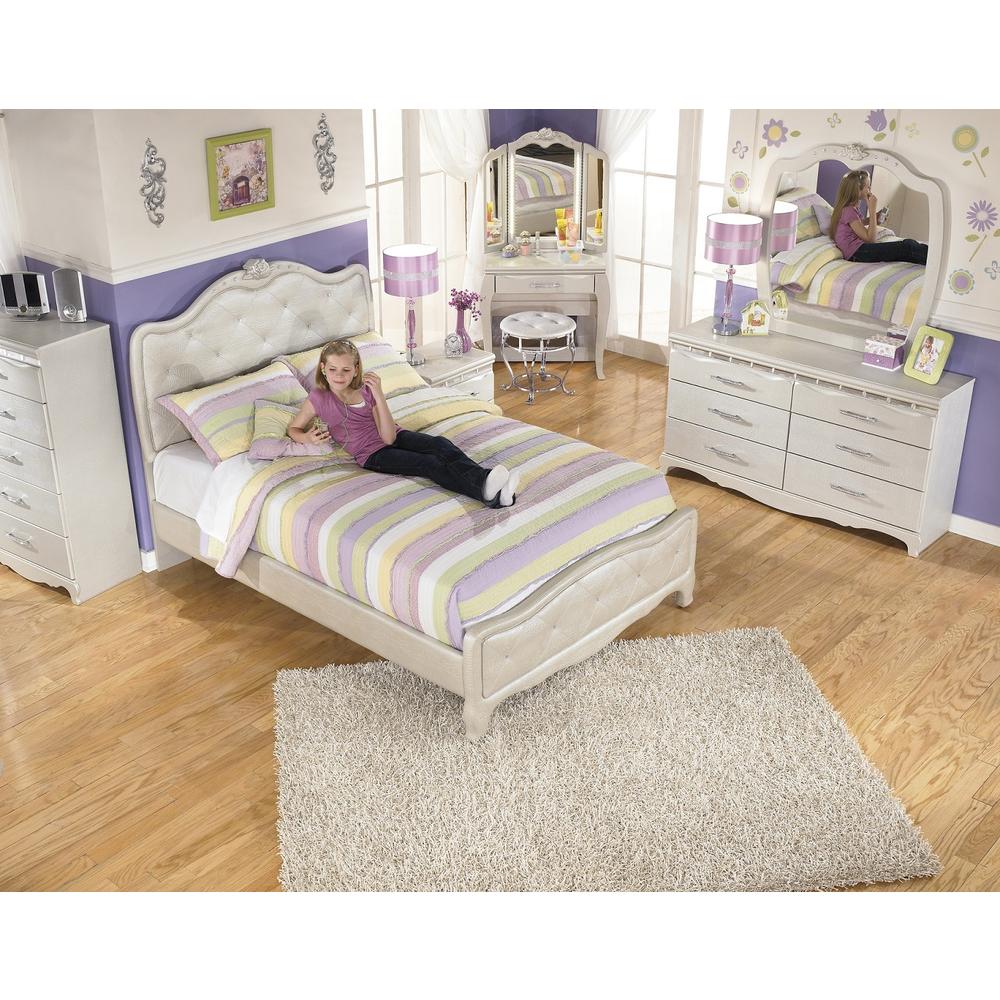 Furnituremaxx Julia Silver and Pearl Girl's Full Size Bed