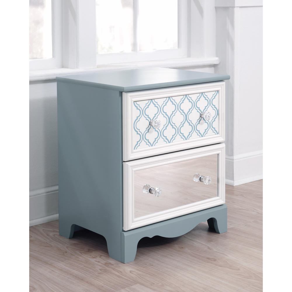Furnituremaxx Mivara Contemporary Bedroom Set in Light Blue  Twin Trundle Storage Bed  Dresser  Mirror  Nightstand  Chest