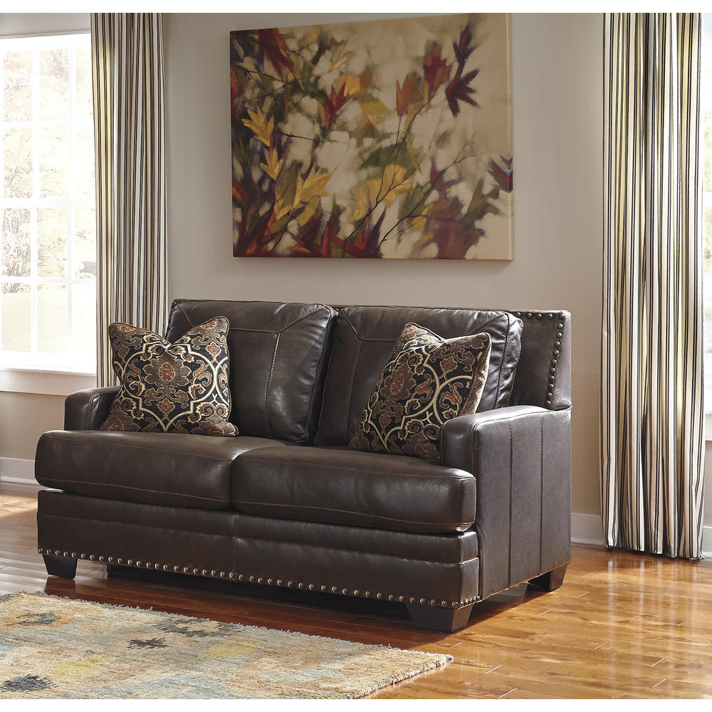 Furnituremaxx Corvan Antique Color Contemporary  Genuine Leather Sofa And Loveseat