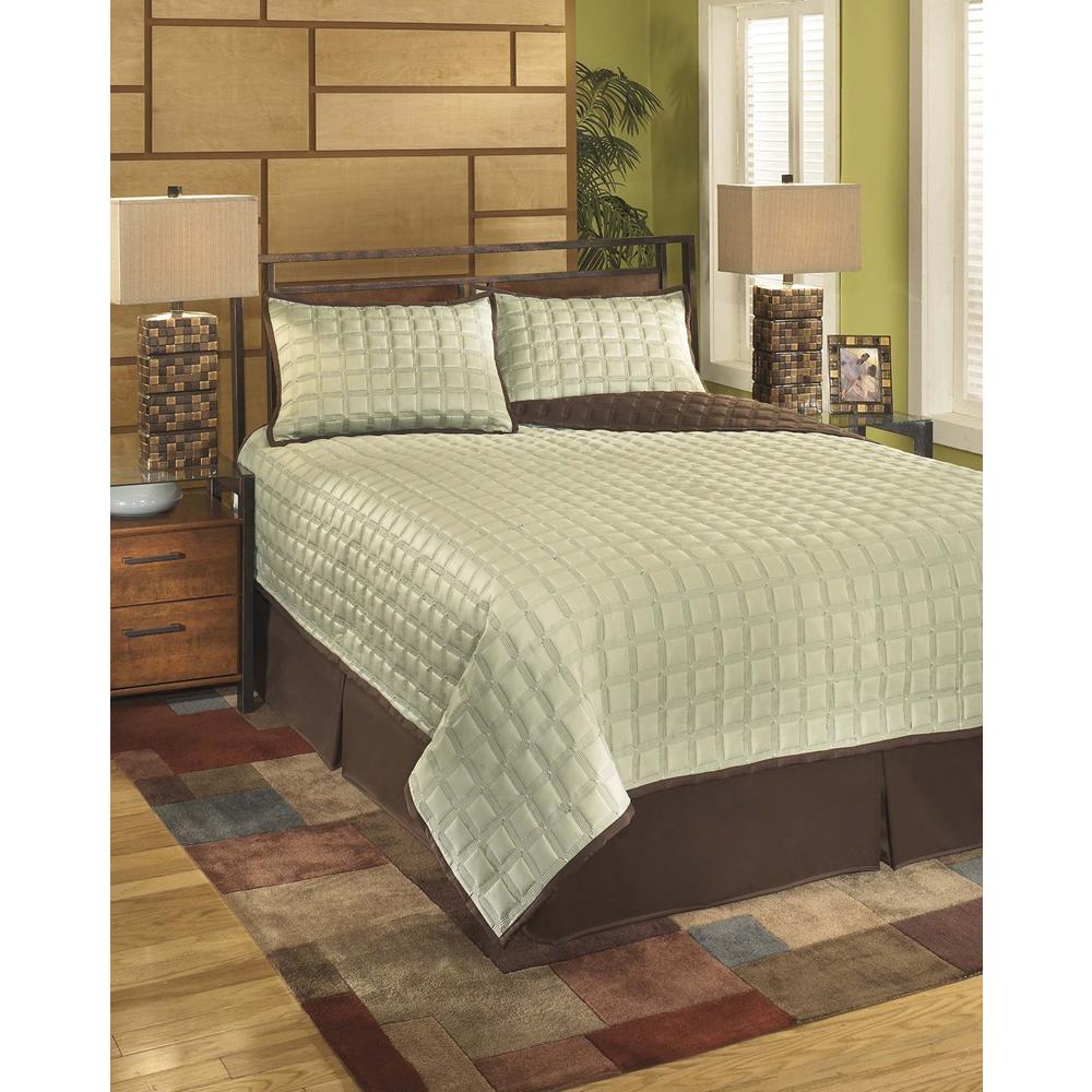 Furnituremaxx Gridlock Queen Size Mint Green Top of Bed Comforter Set