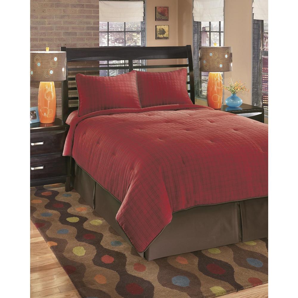 Furnituremaxx Interlude Queen Size Brick Red Top of Bed Comforter Set
