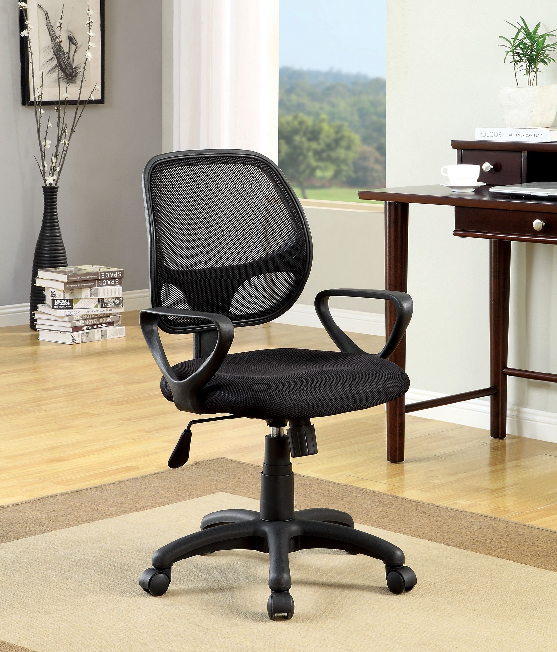 Furnituremaxx Diozi Contemporary Black Mesh Adjustable Office Chair