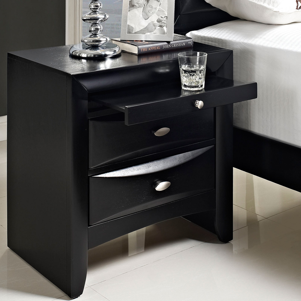 Furnituremaxx Blemerey 110 Black Wood ArchLeg Bed Group