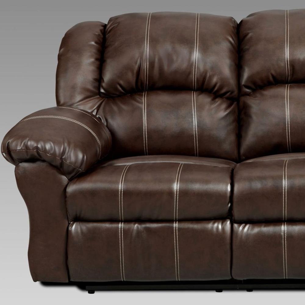 Furnituremaxx Dual Reclining Brown Leather Living Room Reclining Sofa  Made In USA