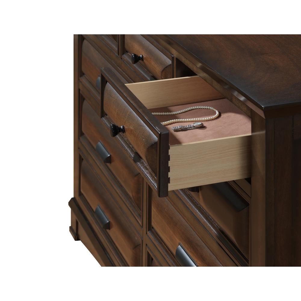 Furnituremaxx Broval 179 Light Espresso Finish Wood 6 Drawers Dresser
