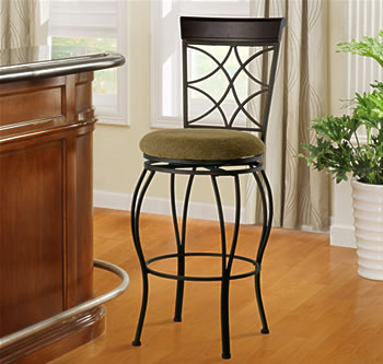 Furnituremaxx Metal Frame & Cushion Seat Curves Back Swival Counter Height Stool