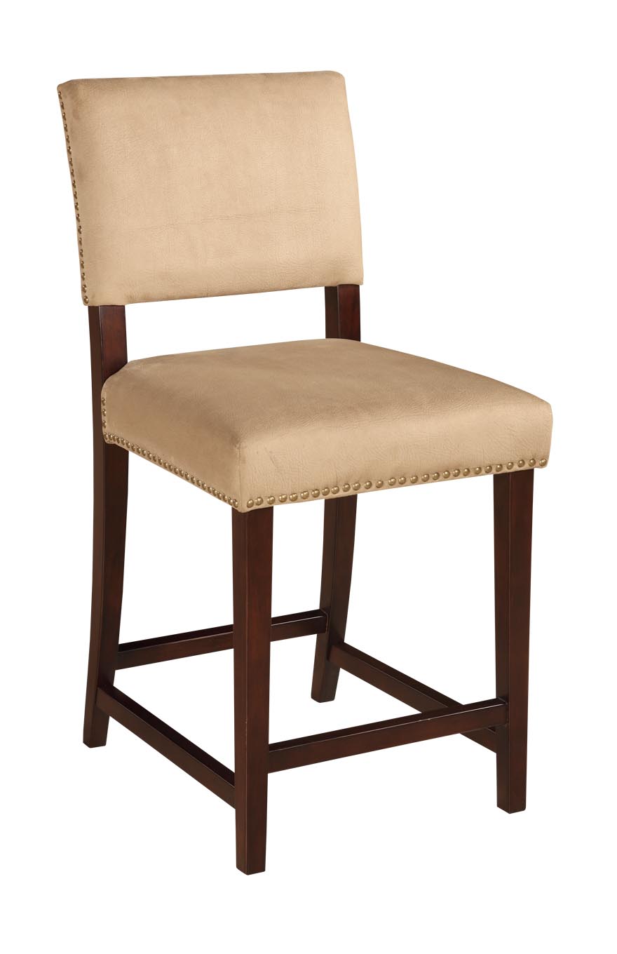 Furnituremaxx Corey Leatherrate Cushion Seat Counter Height Stool - Stone