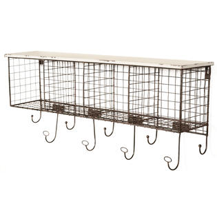 Furnituremaxx Grid Style Metal Four Cubbie Shelf Organizer For