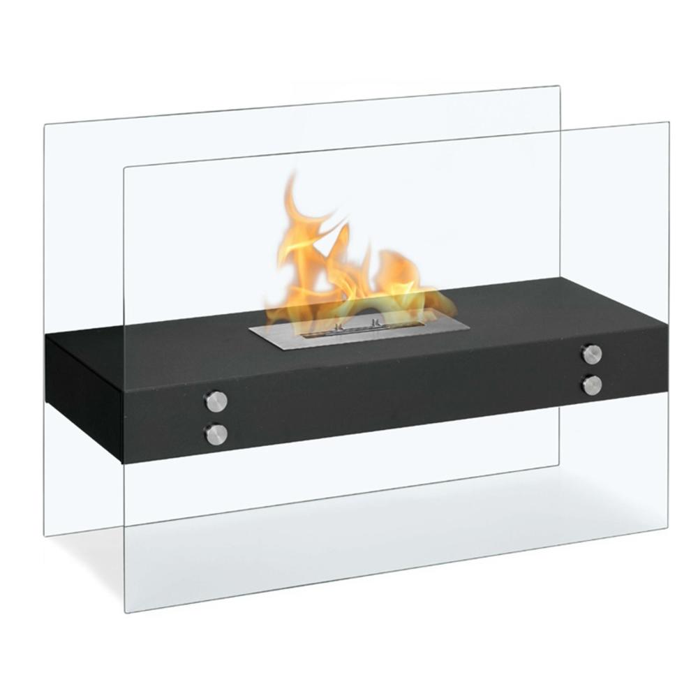 Furnituremaxx Avila Contemporary  Indoor Outdoor Ethanol Fireplace in Black