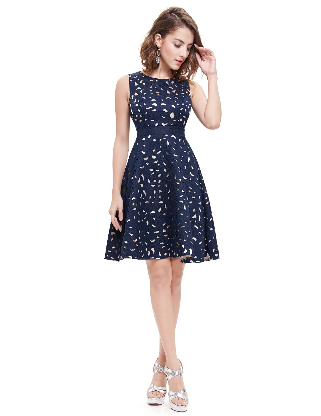 Ever Pretty Womens Short Fit And Flare Sleeveless Party Tail Ever Pretty Womens Short Fit And Flare Sleeveless Party Tail Wedding Guest Dress 05432 Navy Blue