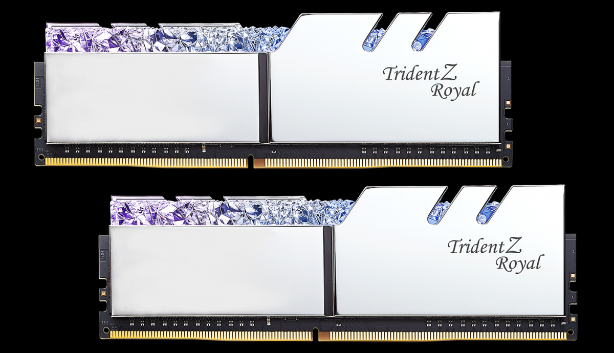 G.Skill 32GB G.Skill DDR4 Trident Z Royal Silver 3200Mhz PC4-25600 CL16 1.35V Dual Channel Kit (2x16GB)