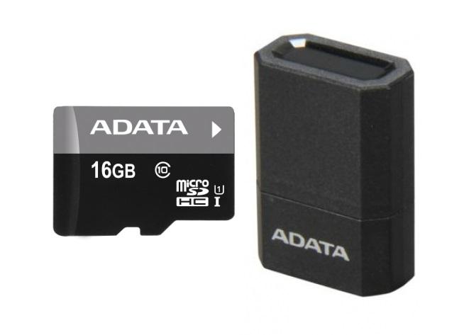 ADATA 16GB AData microSDHC UHS-1 CL10 memory card with USB Reader