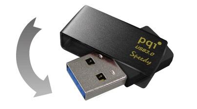 PQI 32GB PQI U822V Speedy USB Flash Drive - Black - Ultra-Fast USB3.0