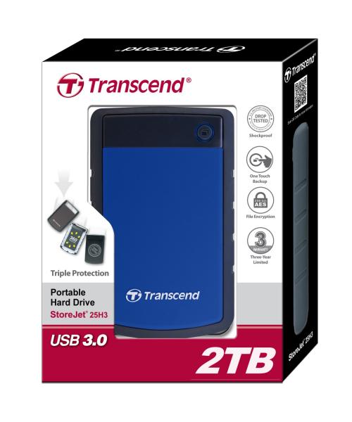 Transcend 2TB Transcend Blue StoreJet 25H3 2.5-inch USB3.0 Portable Hard Drive