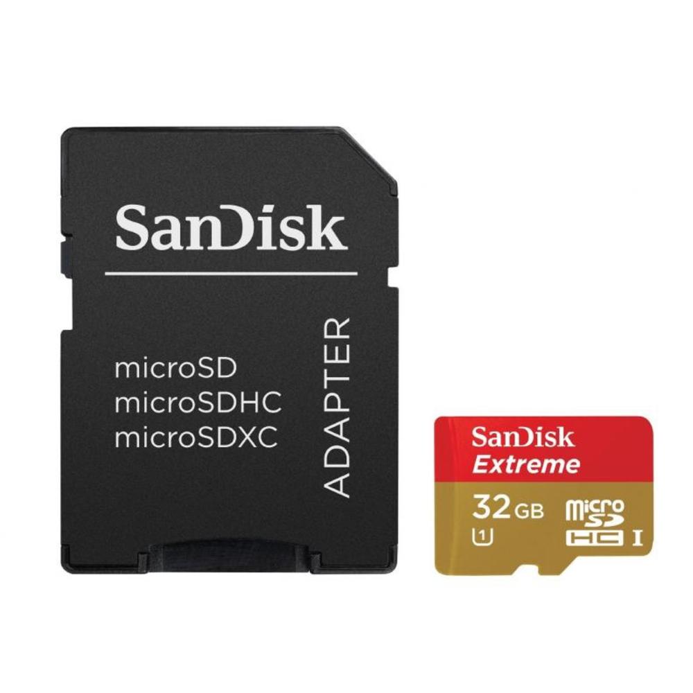 SanDisk 32GB Sandisk Extreme microSDHC CL10 UHS-1 memory card for phones and tablets (300X Speed)