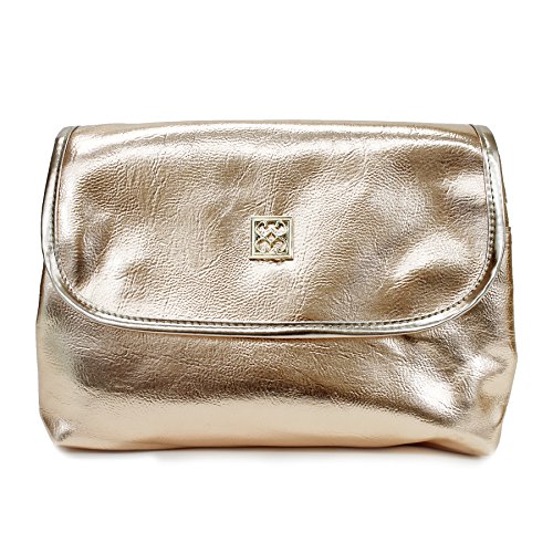 Mary Square 7956 8"X11"X3.5" Rose Gold Large Flap Over Makeup Bag
